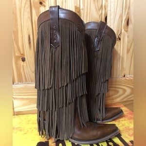 Corral LD Sierra Tan Fringe Tall Top boots